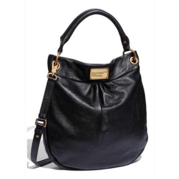 Marc By Marc Jacobs Bag Classic Q Hillier Pebbled Leather Hobo Minimalist Black - Picture 16 of 16